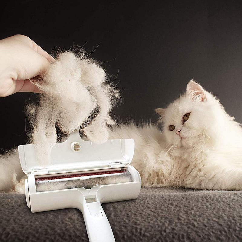 Portable pet hair remover brush
